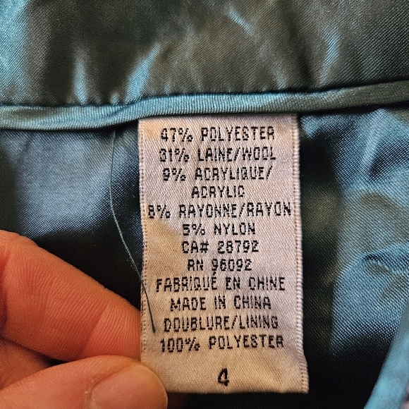 Dalia Wool Pencil Skirt Size 4 Gray Herringbone High-Rise Career Classic Lined - Picture 9 of 10